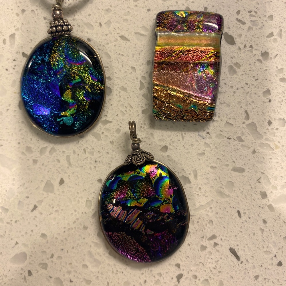 Handmade glass necklace set NWOT